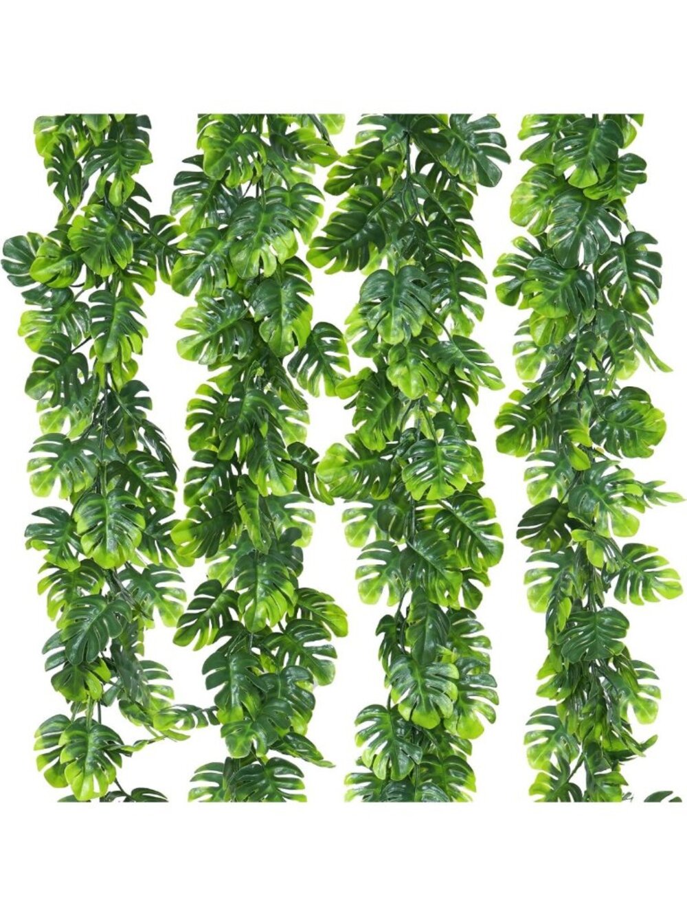 4Pcs Tropical Monstera Leaf Vines - 5.6Ft Fake Hanging Greenery for Home Décor